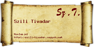 Szili Tivadar névjegykártya